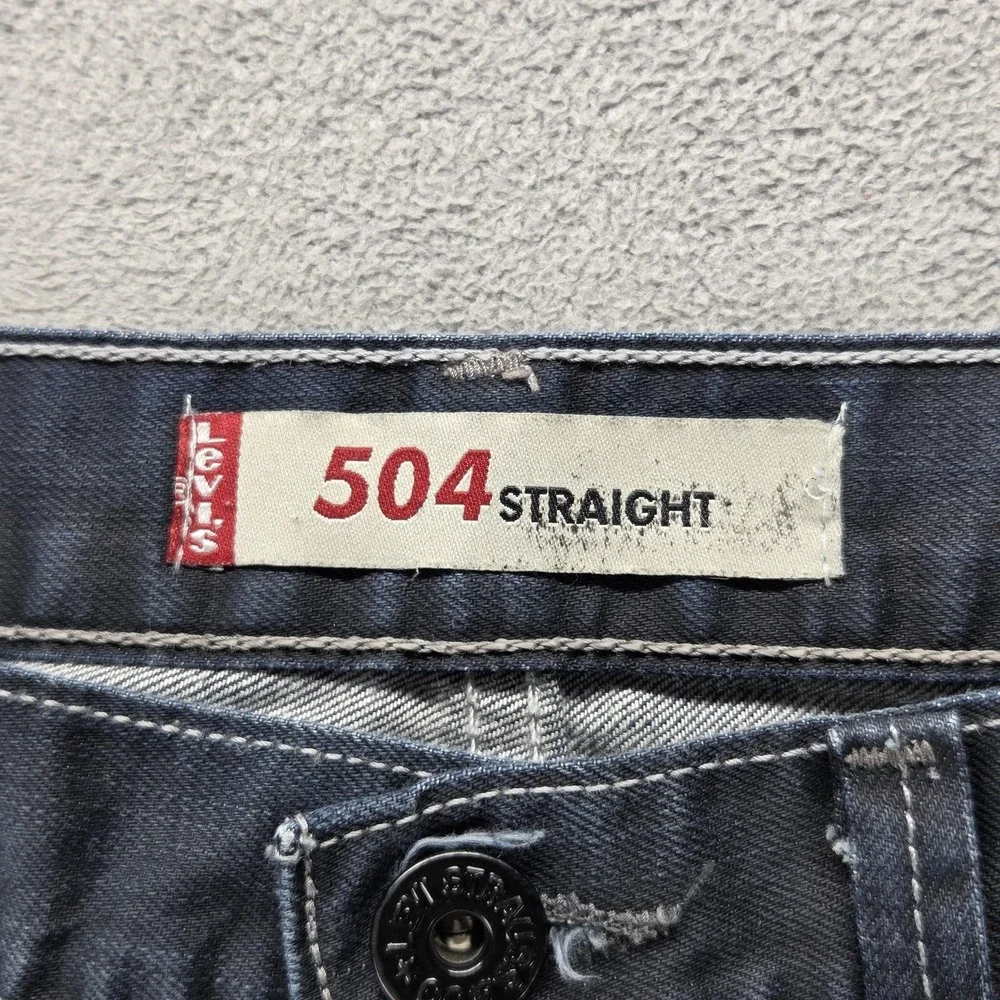 Vintage Levis 504 Jeans Mens 33x32 Blue Straight Engineered Dark Wash‎ Whiskers
